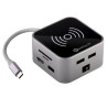 HUB  TIPO C / CARGADOR INALAMBRICO HDMI/RJ45/SD/TF/USB